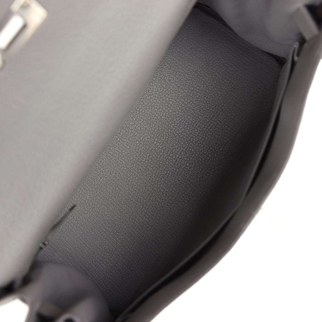 Hermès Kelly Retourne 28 Gris Meyer Clemence Palladium Hardware