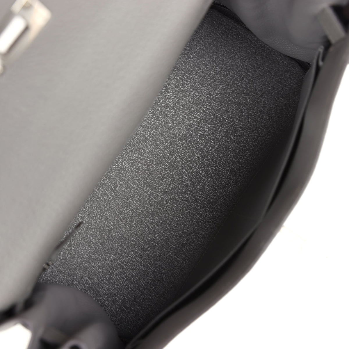 Hermès Kelly Retourne 28 Gris Meyer Clemence Palladium Hardware