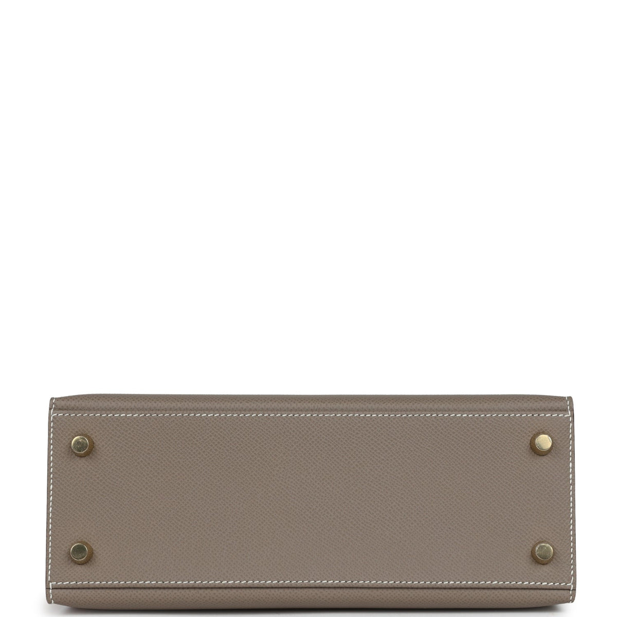 Hermès Special Order (HSS) Kelly Sellier 25 Etoupe and Craie Epsom Brushed Gold Hardware