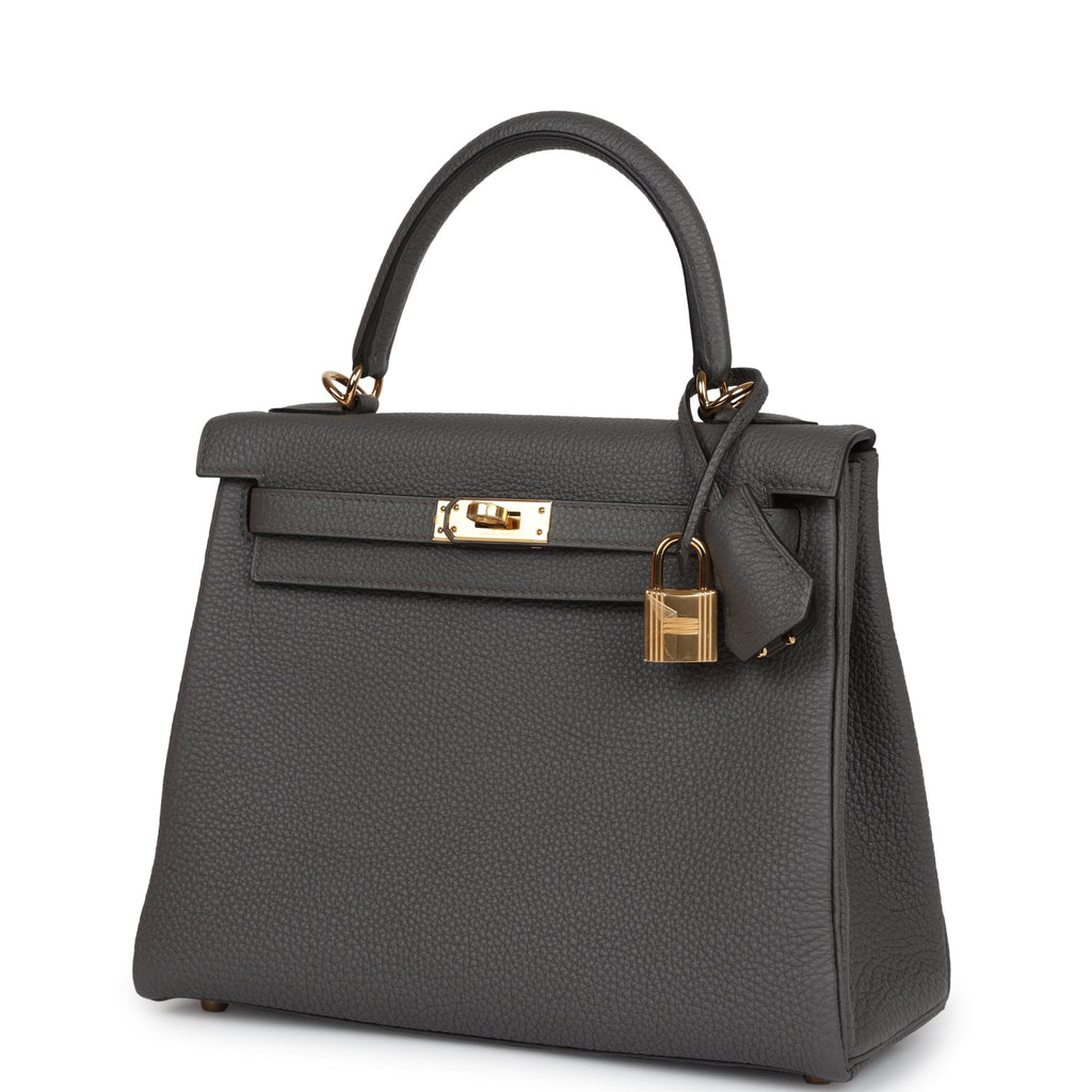 Hermès Kelly Retourne 25 Etain Togo Gold Hardware