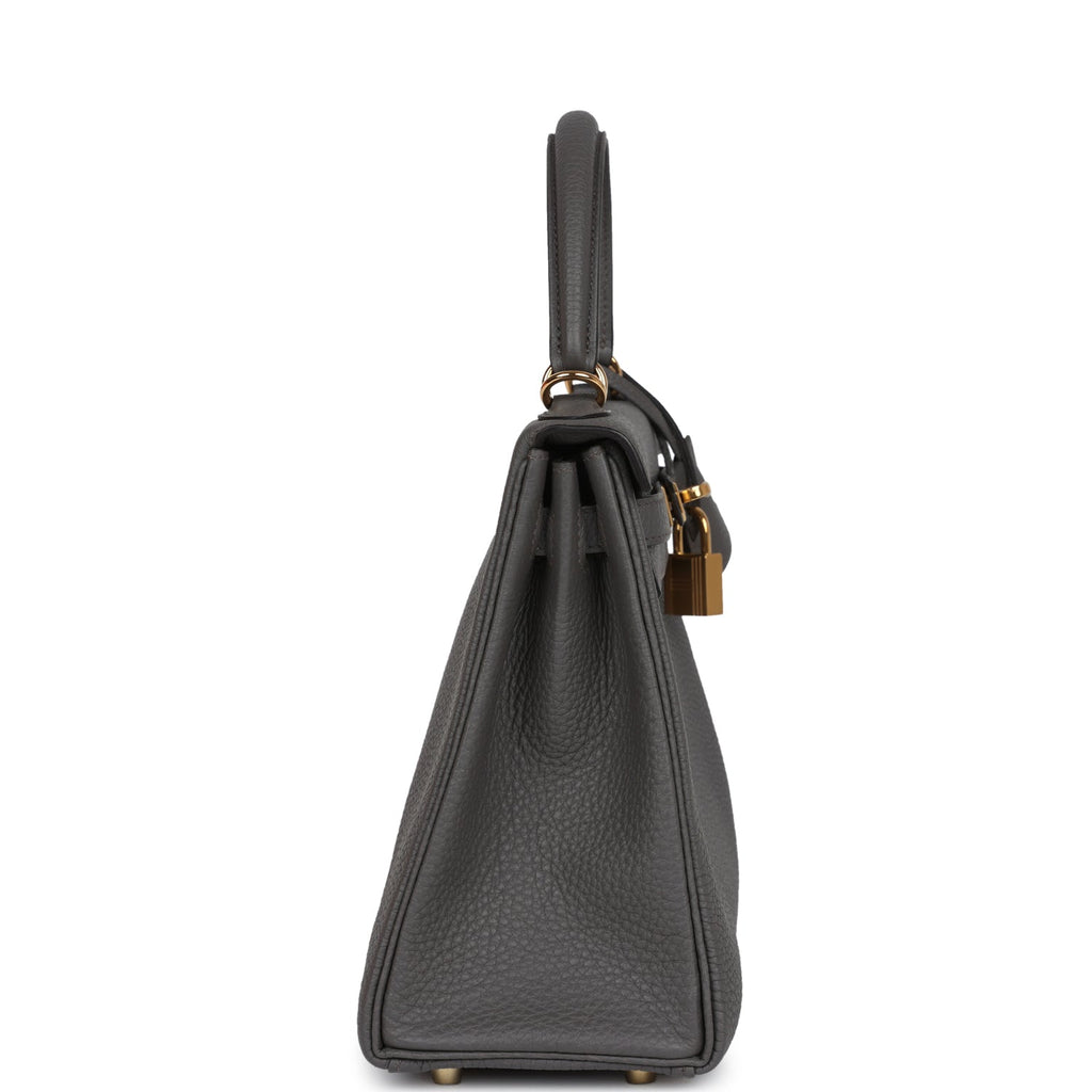 Hermès Kelly Retourne 25 Etain Togo Gold Hardware