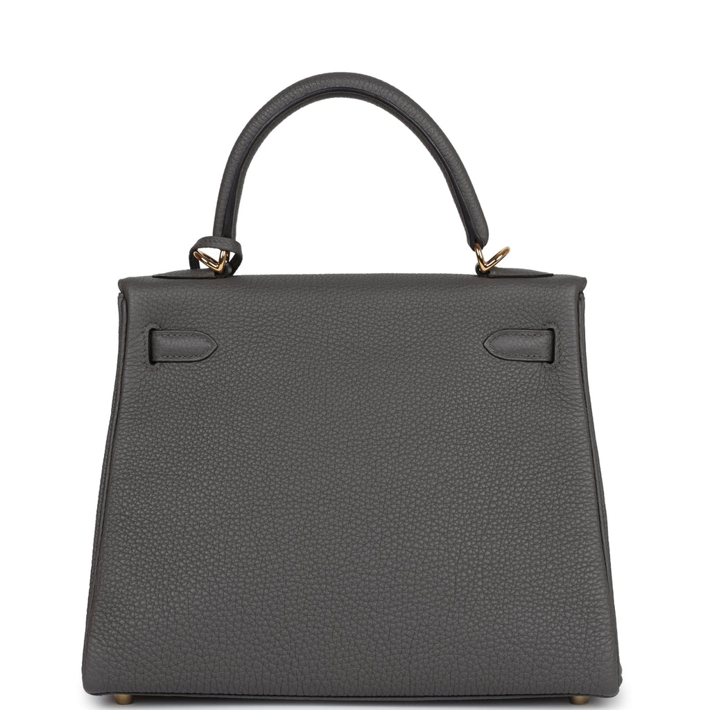 Hermès Kelly Retourne 25 Etain Togo Gold Hardware