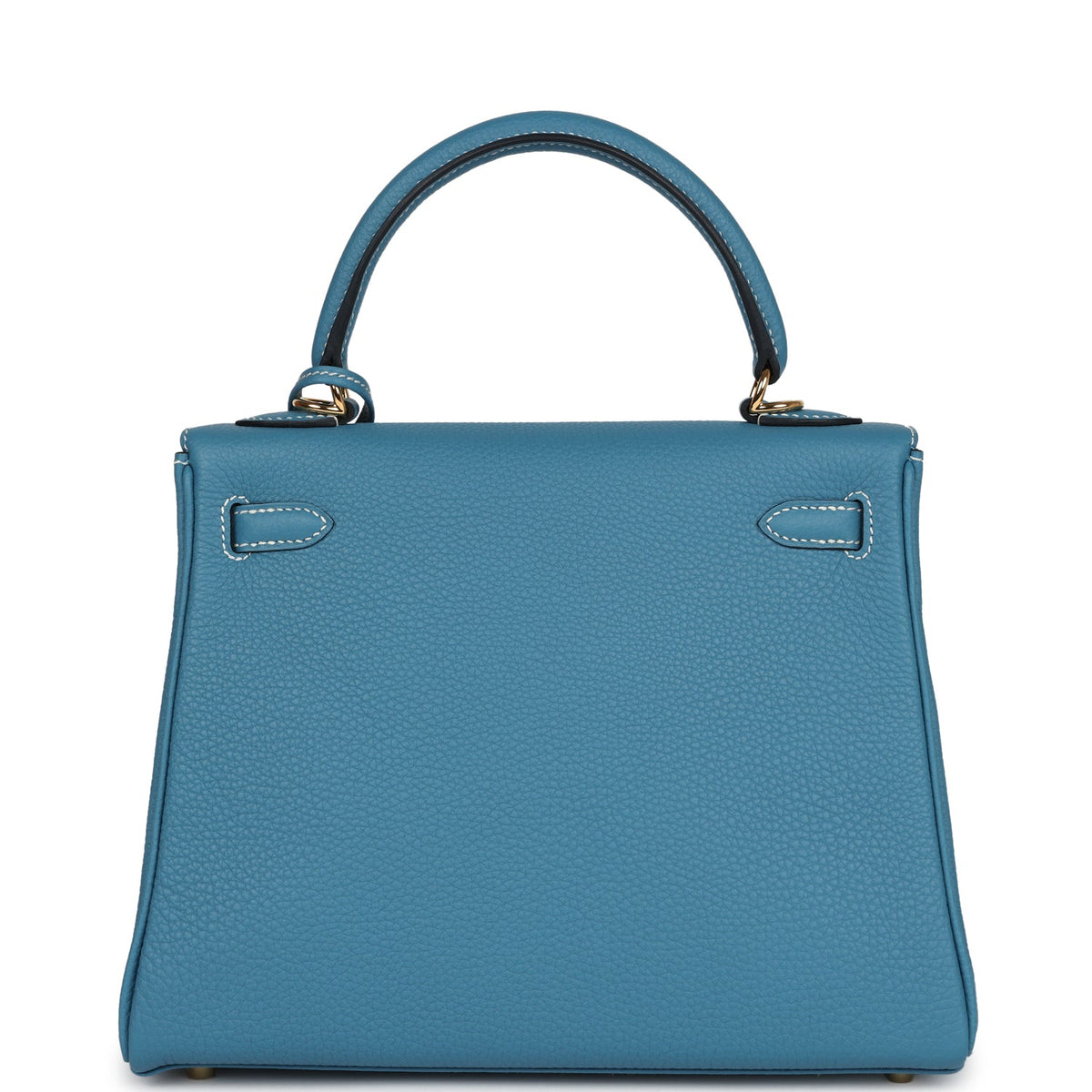Hermès Kelly Retourne 25 Blue Jean Togo Gold Hardware