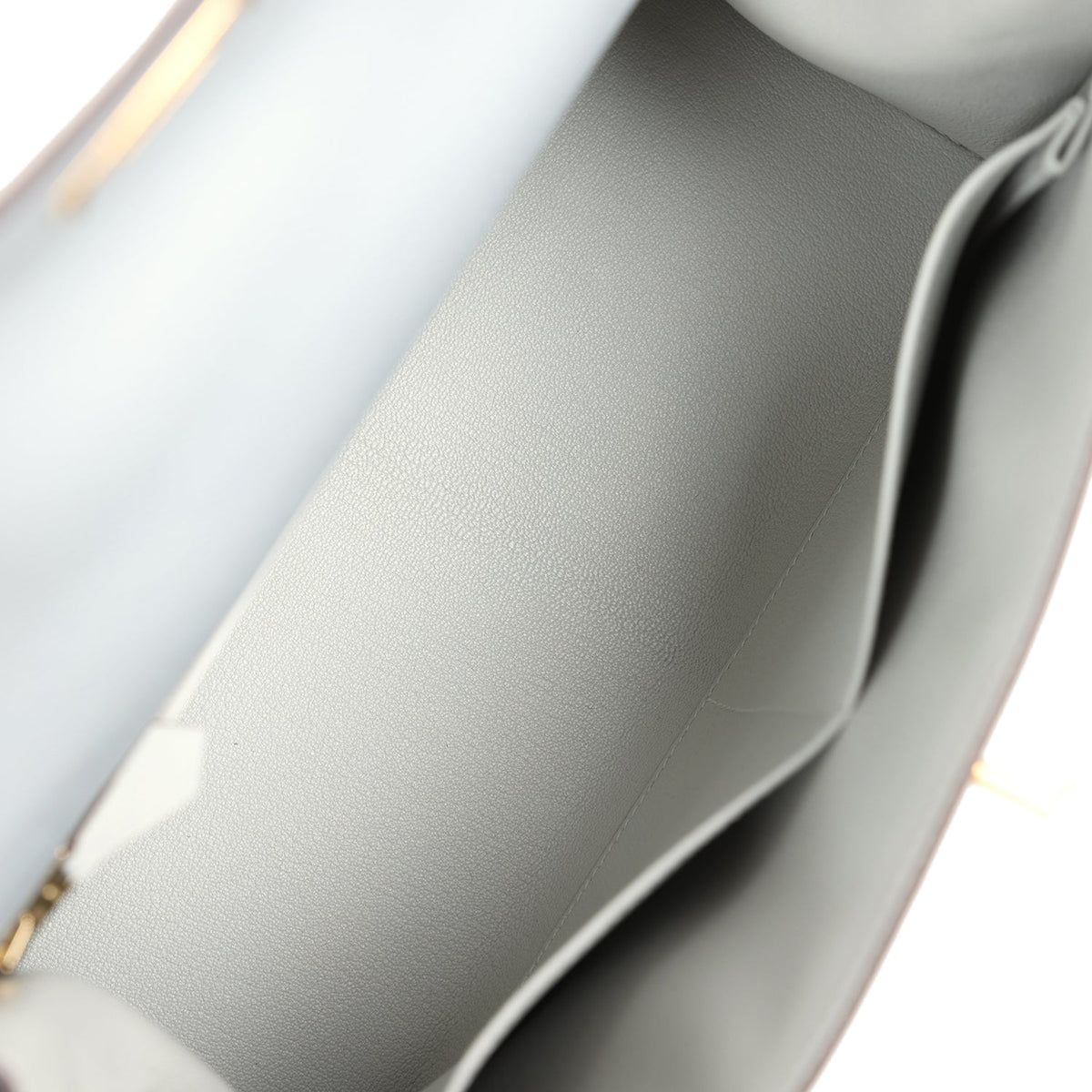 Hermès Special Order (HSS) Kelly Sellier 28 Bleu Glacier Verso Epsom Gold Hardware