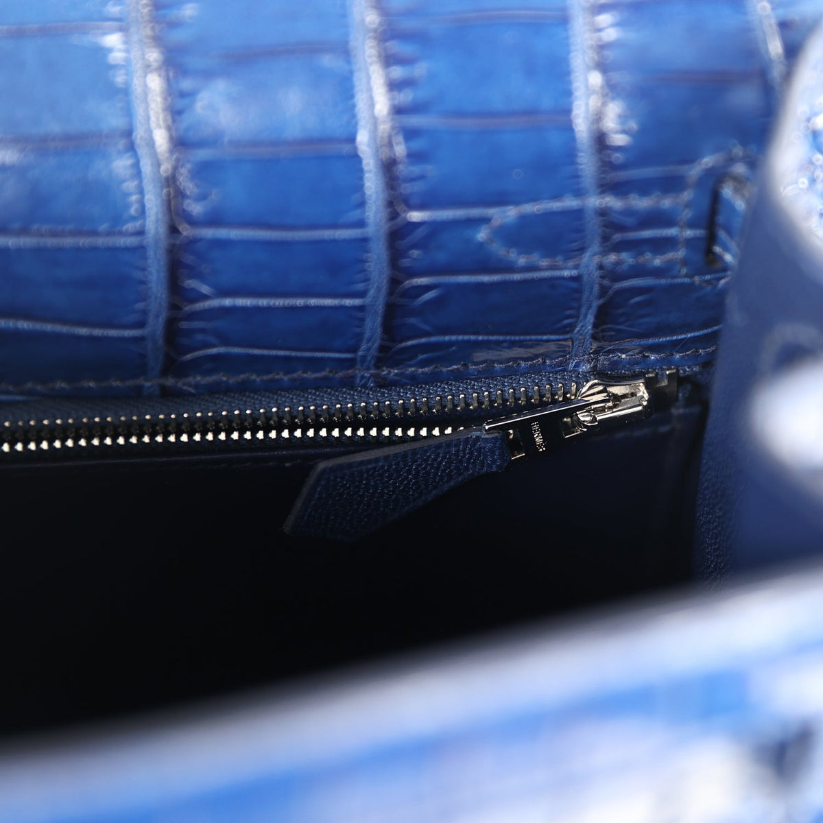 Hermès Kelly Sellier 25 Bleu Indigo Aizome Matte Faux Leather Palladium Hardware
