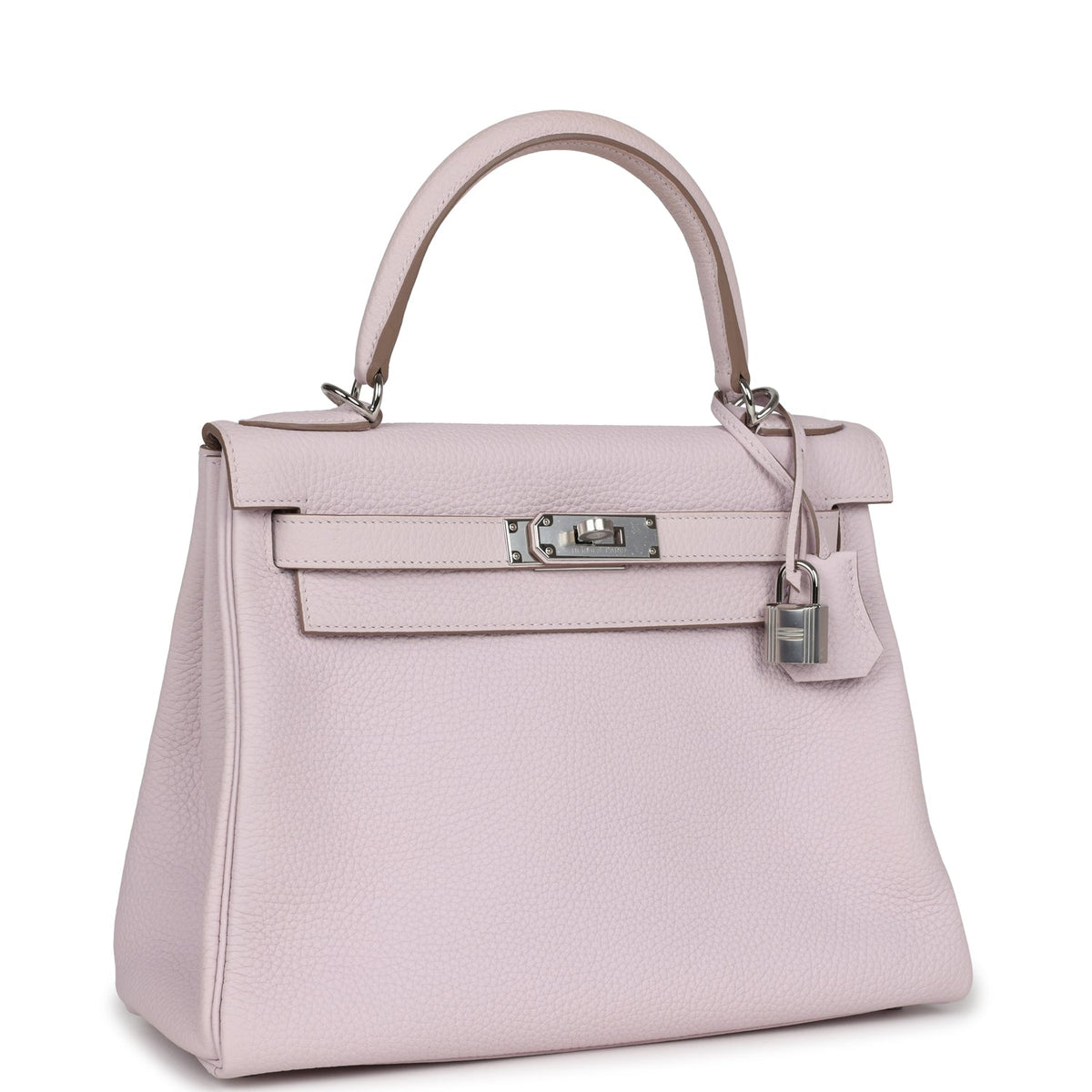 Hermès Kelly Retourne 28 Mauve Pale Clemence Palladium Hardware