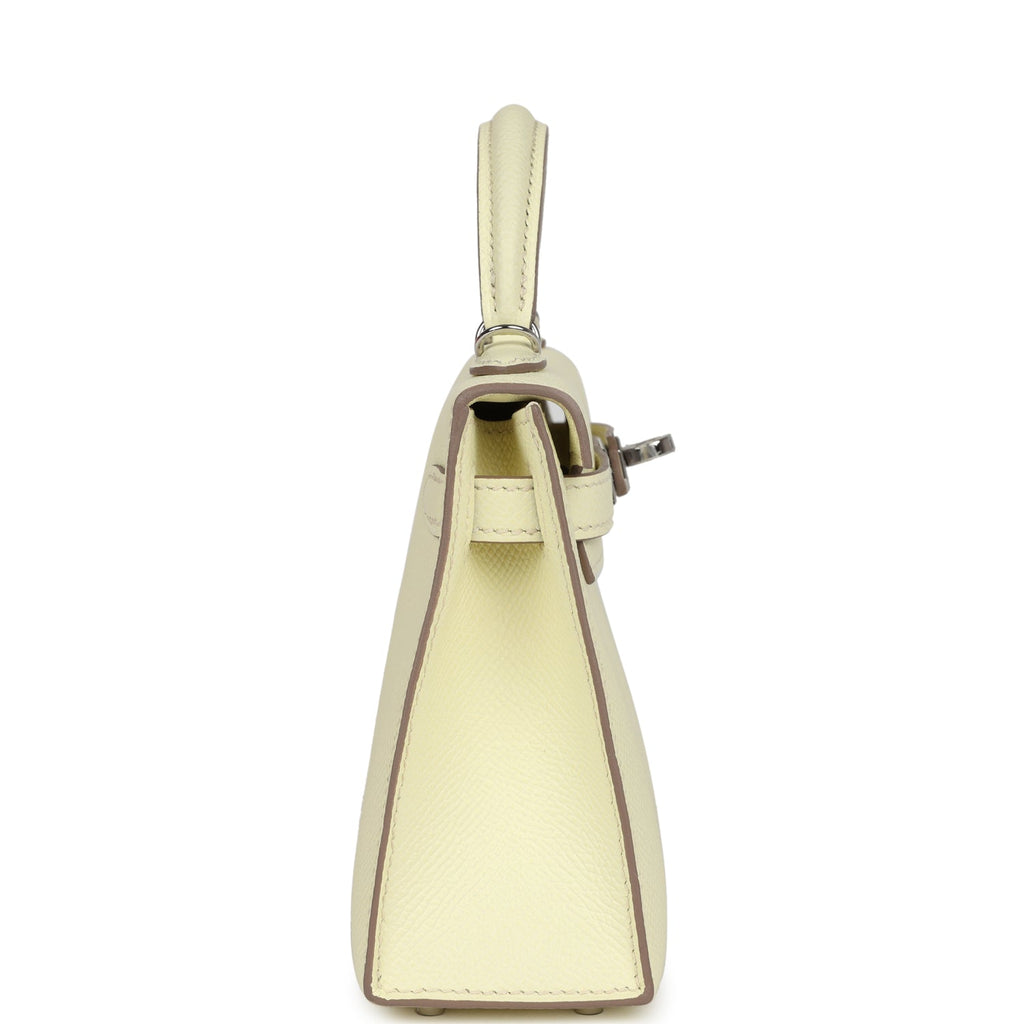 Hermès Kelly Sellier 20 Jaune Milton Epsom Palladium Hardware