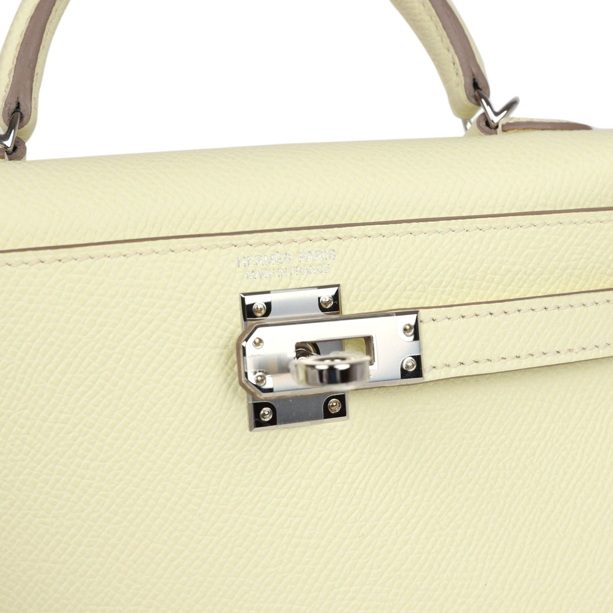 Hermès Kelly Sellier 20 Jaune Milton Epsom Palladium Hardware