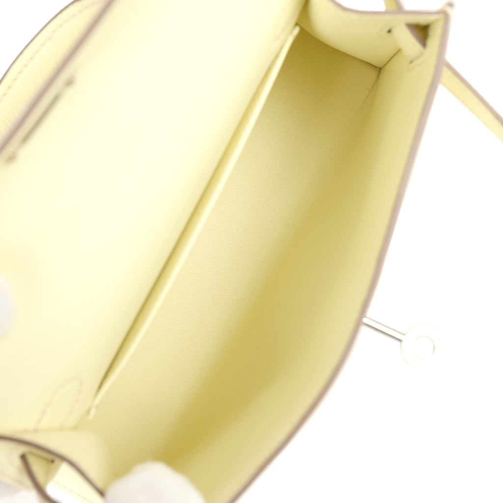 Hermès Kelly Sellier 20 Jaune Milton Epsom Palladium Hardware