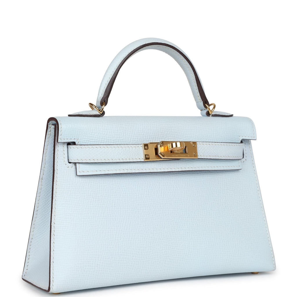 Hermès Kelly Sellier 20 Bleu Brume Epsom Gold Hardware