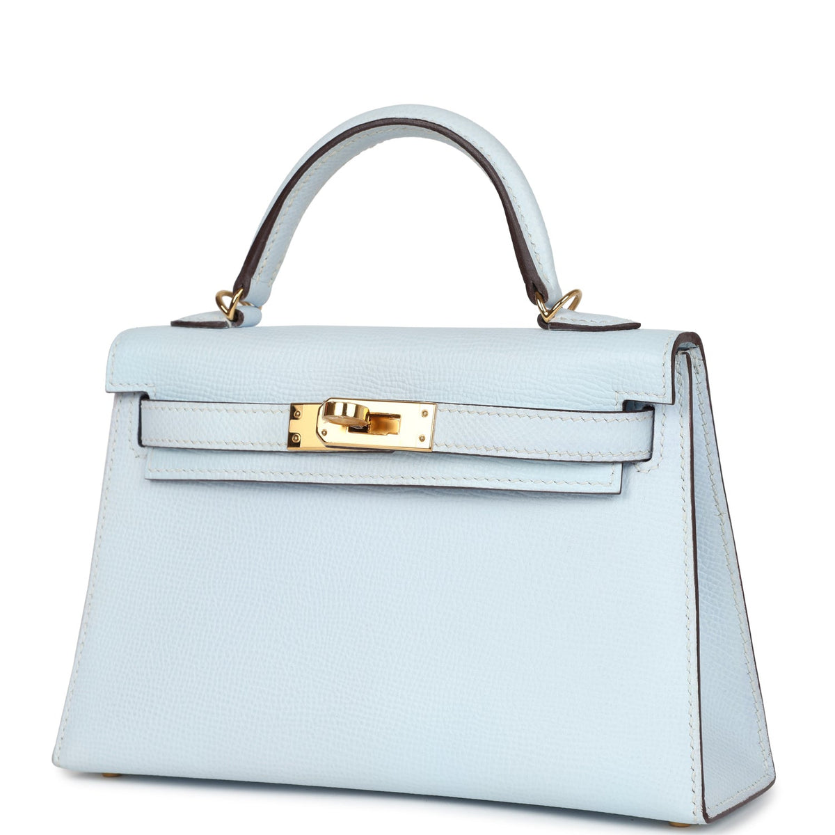 Hermès Kelly Sellier 20 Bleu Brume Epsom Gold Hardware