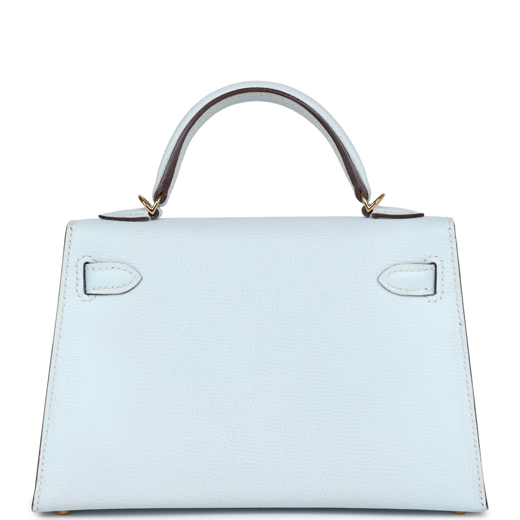 Hermès Kelly Sellier 20 Bleu Brume Epsom Gold Hardware
