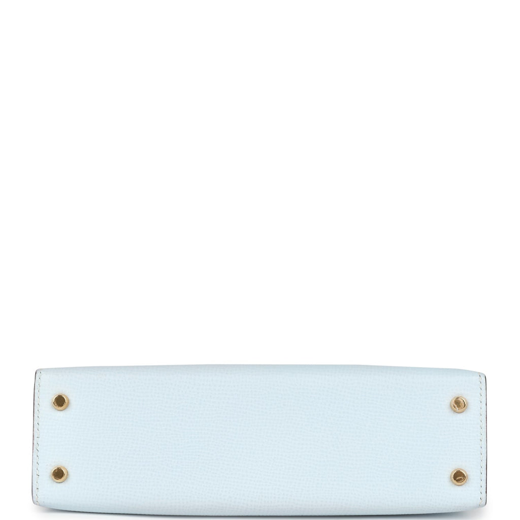 Hermès Kelly Sellier 20 Bleu Brume Epsom Gold Hardware