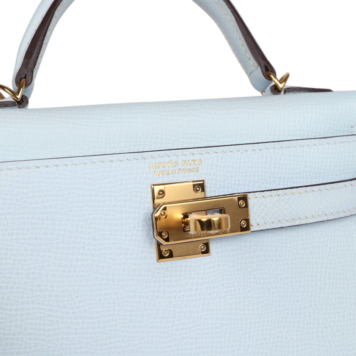 Hermès Kelly Sellier 20 Bleu Brume Epsom Gold Hardware