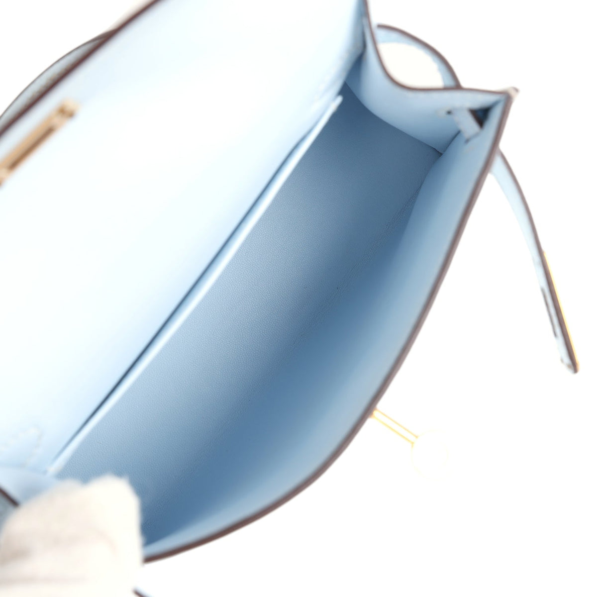 Hermès Kelly Sellier 20 Bleu Brume Epsom Gold Hardware