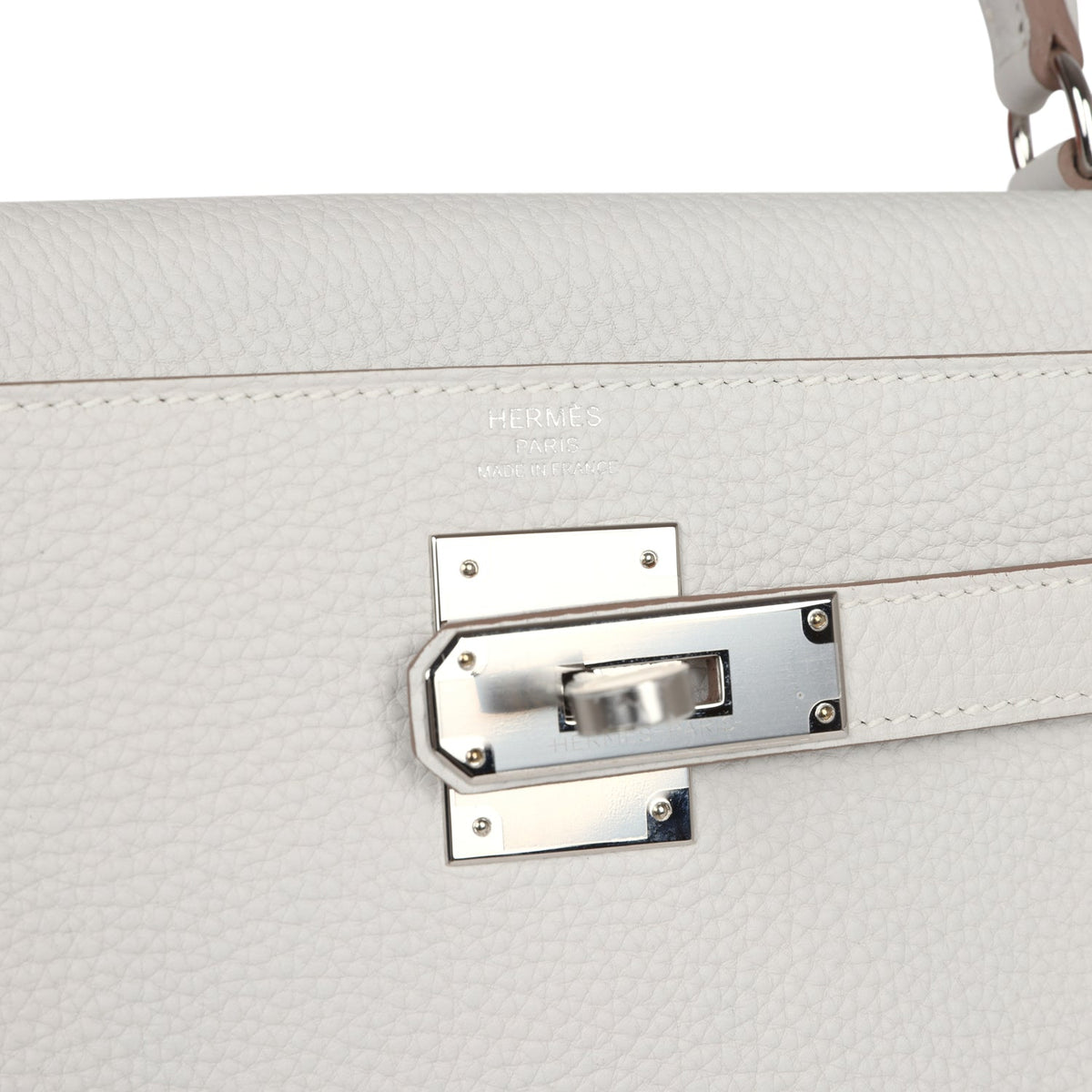 Hermès Kelly Retourne 28 Gris Pale Togo Palladium Hardware