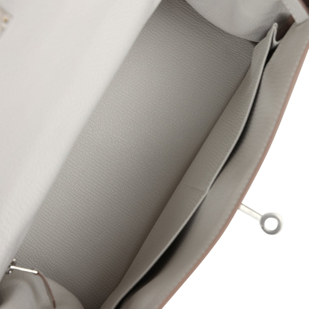Hermès Kelly Retourne 28 Gris Pale Togo Palladium Hardware