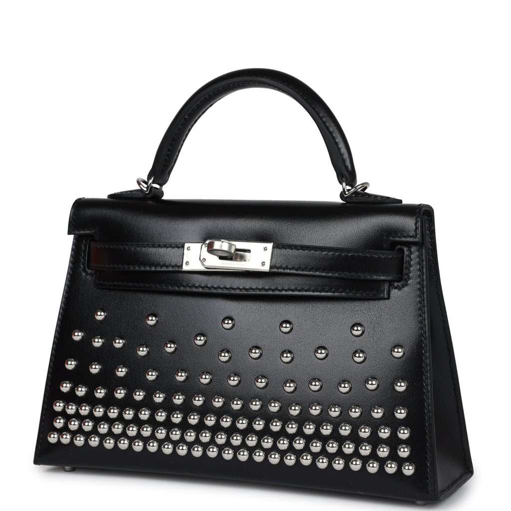 Hermès Kelly Sellier 20 Clouté Black Box Palladium Hardware