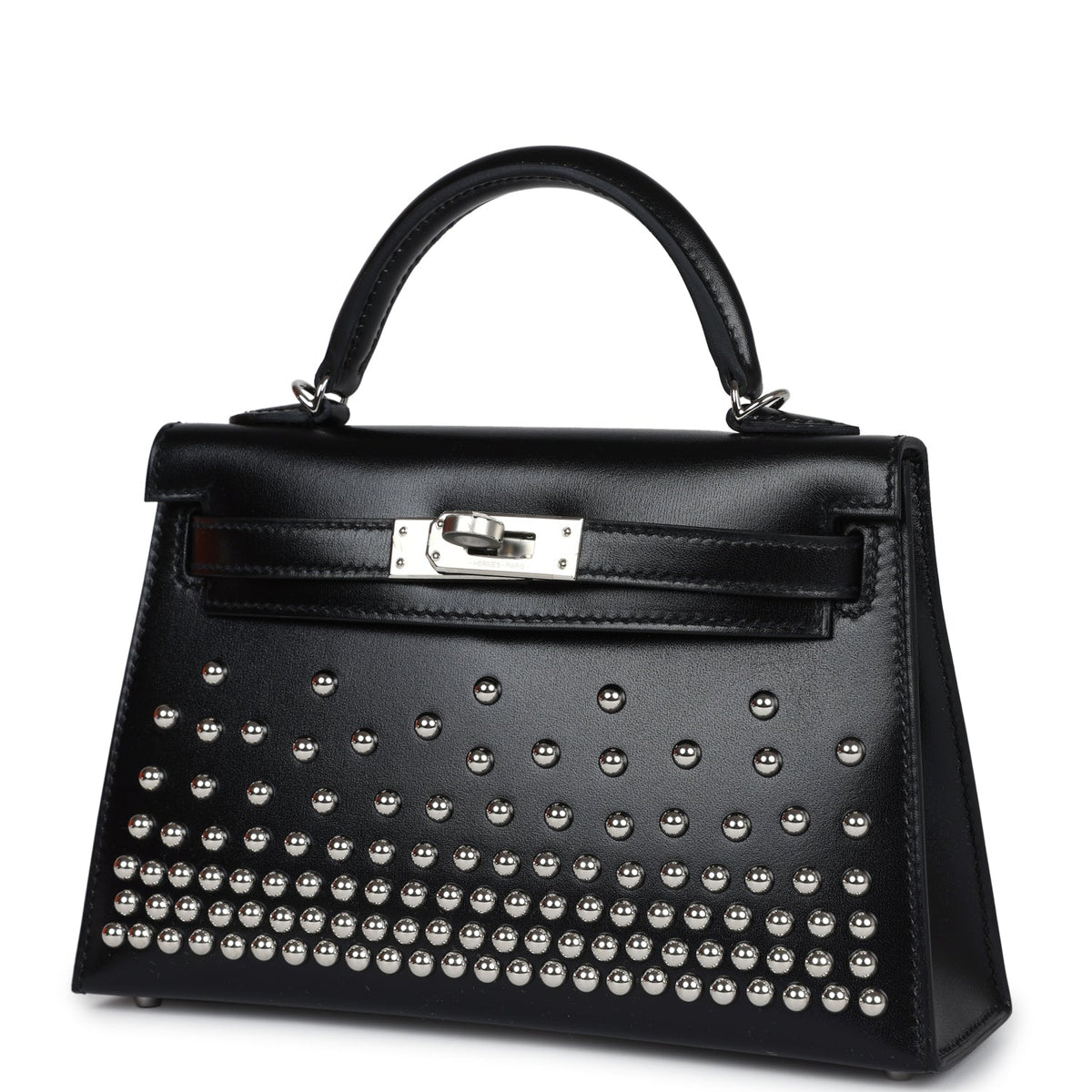 Hermès Kelly Sellier 20 Clouté Black Box Palladium Hardware