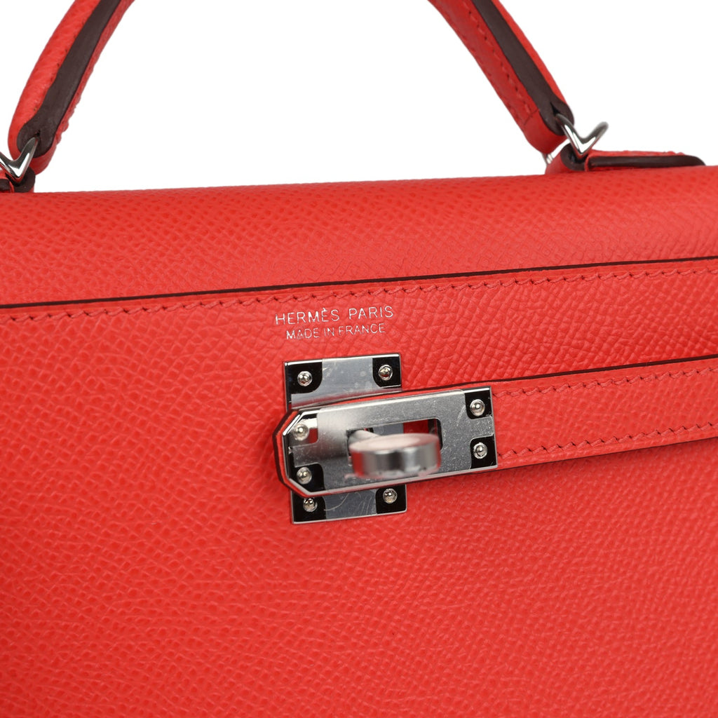 Hermès Kelly Sellier 20 Orange Field Epsom Palladium Hardware