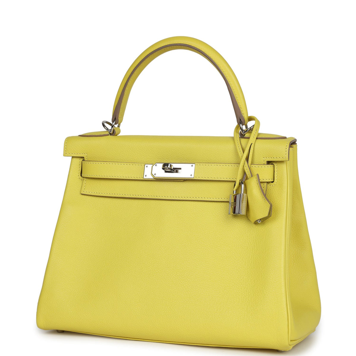 Hermès Kelly Retourne 28 Lime Evercolor Palladium Hardware