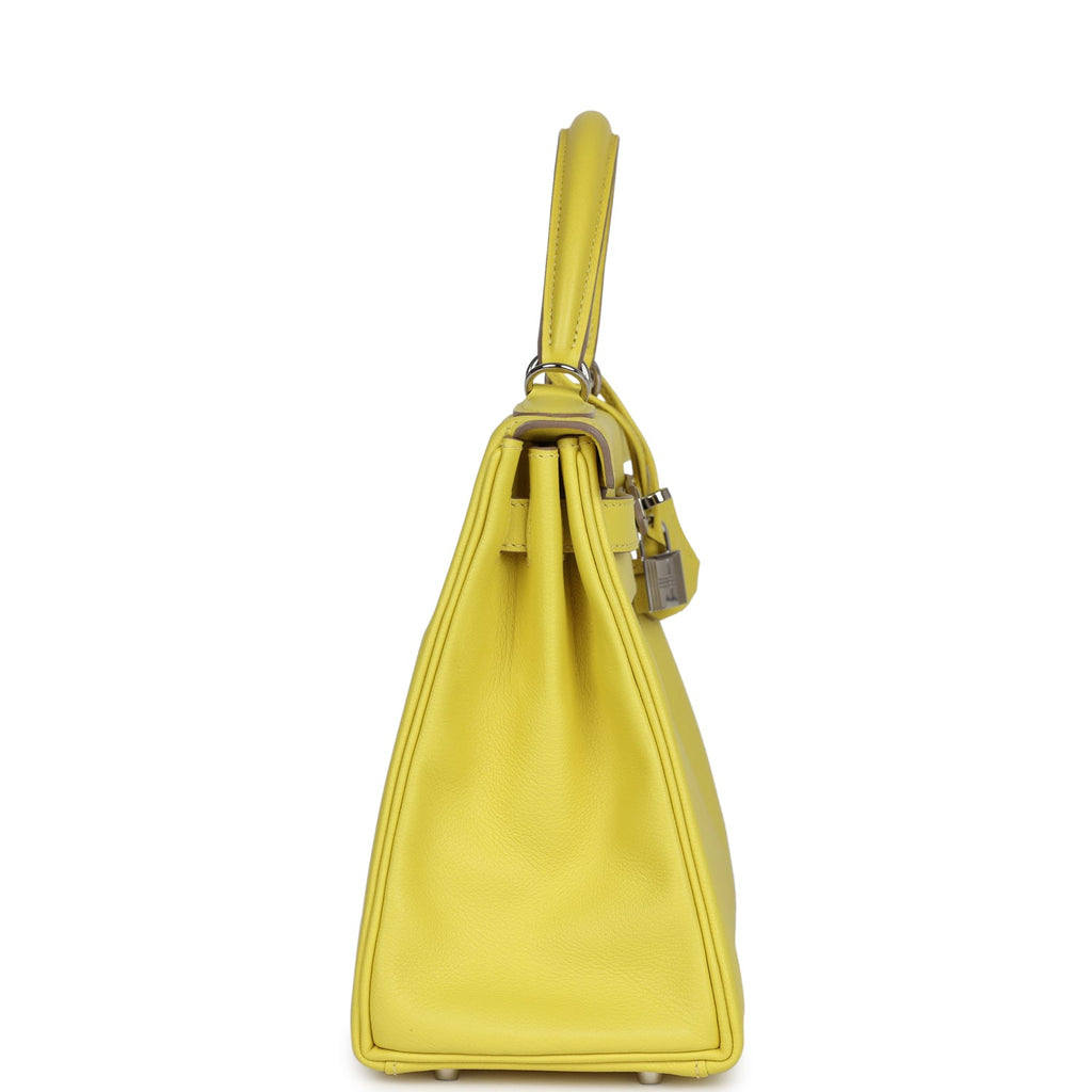 Hermès Kelly Retourne 28 Lime Evercolor Palladium Hardware