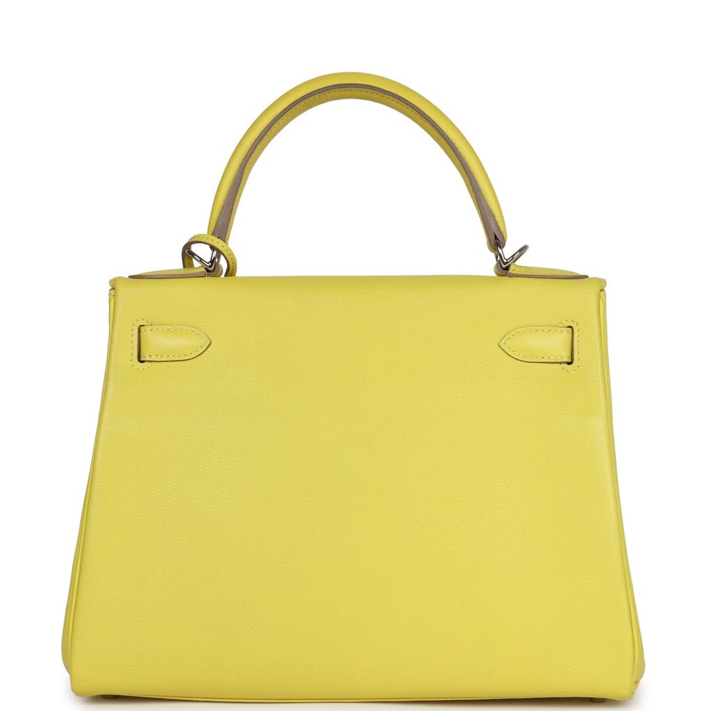 Hermès Kelly Retourne 28 Lime Evercolor Palladium Hardware