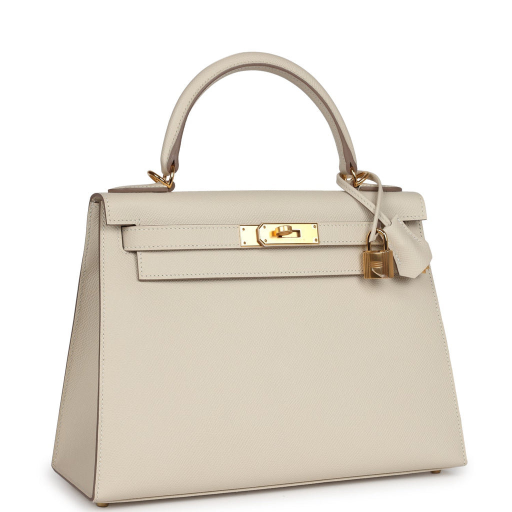 Hermès Kelly Sellier 28 Craie Epsom Gold Hardware