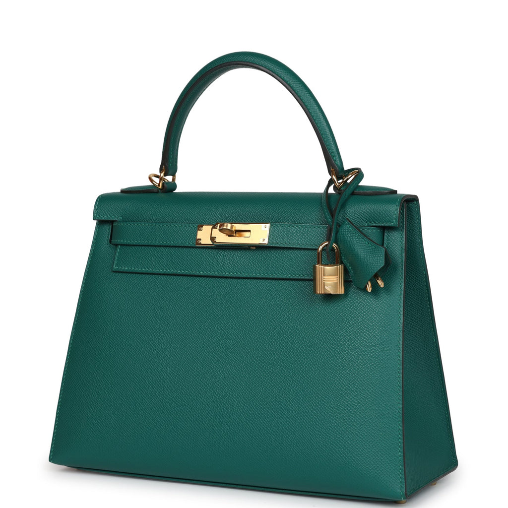 Hermès Kelly Sellier 28 Malachite Epsom Gold Hardware