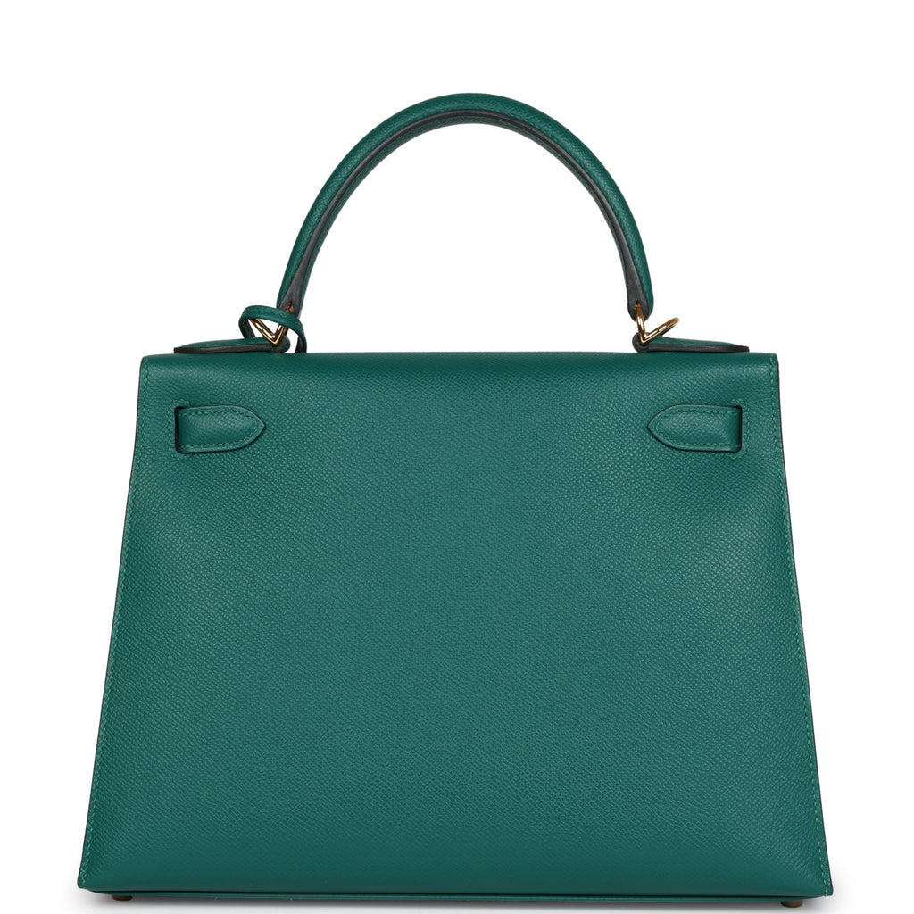 Hermès Kelly Sellier 28 Malachite Epsom Gold Hardware