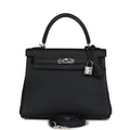 Hermès Kelly Retourne 25 Black Togo Palladium Hardware