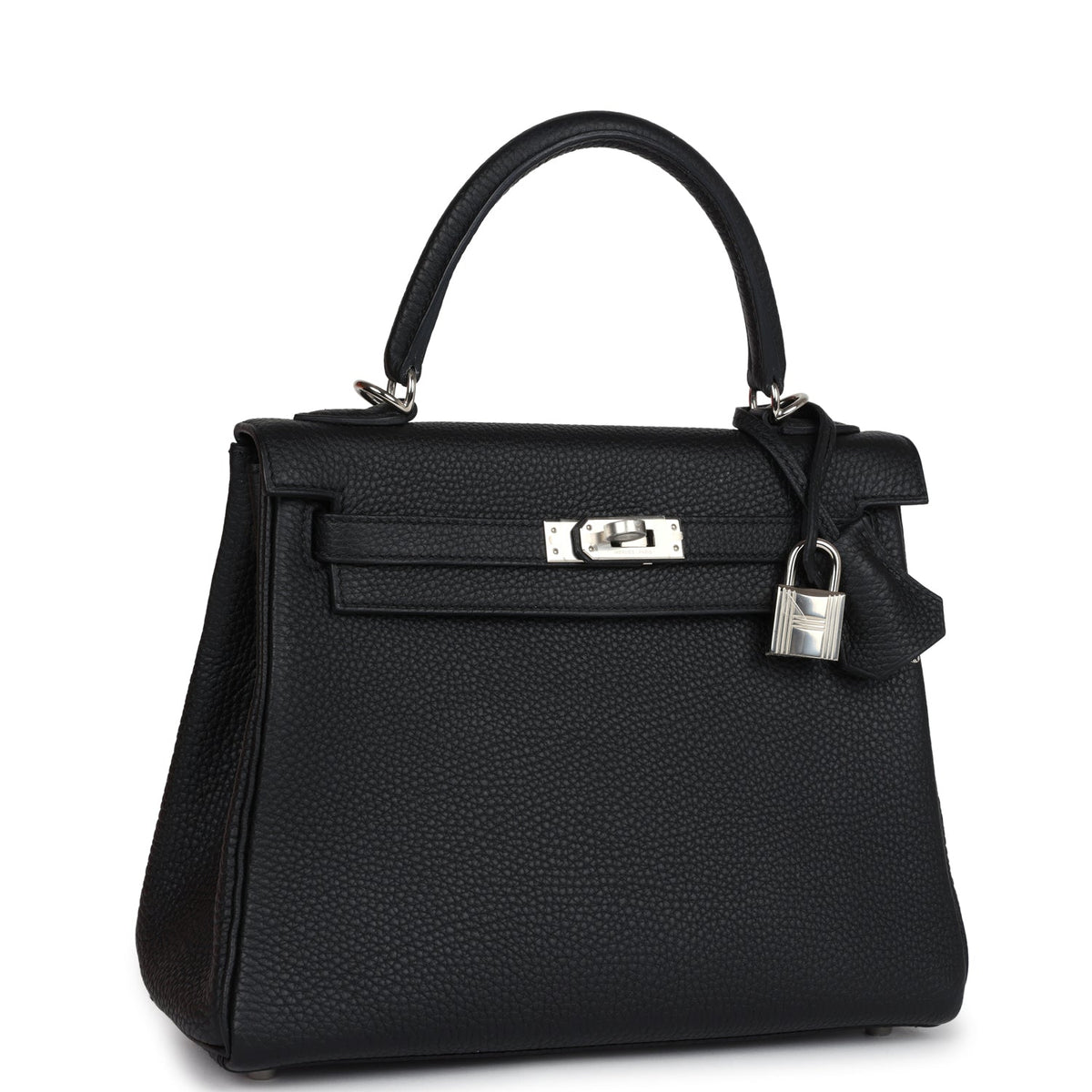 Hermès Kelly Retourne 25 Black Togo Palladium Hardware