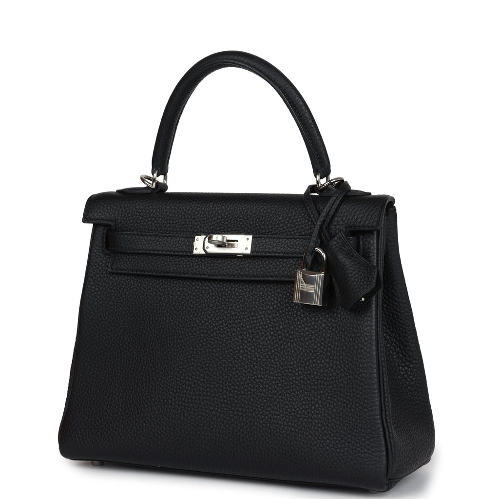 Hermès Kelly Retourne 25 Black Togo Palladium Hardware