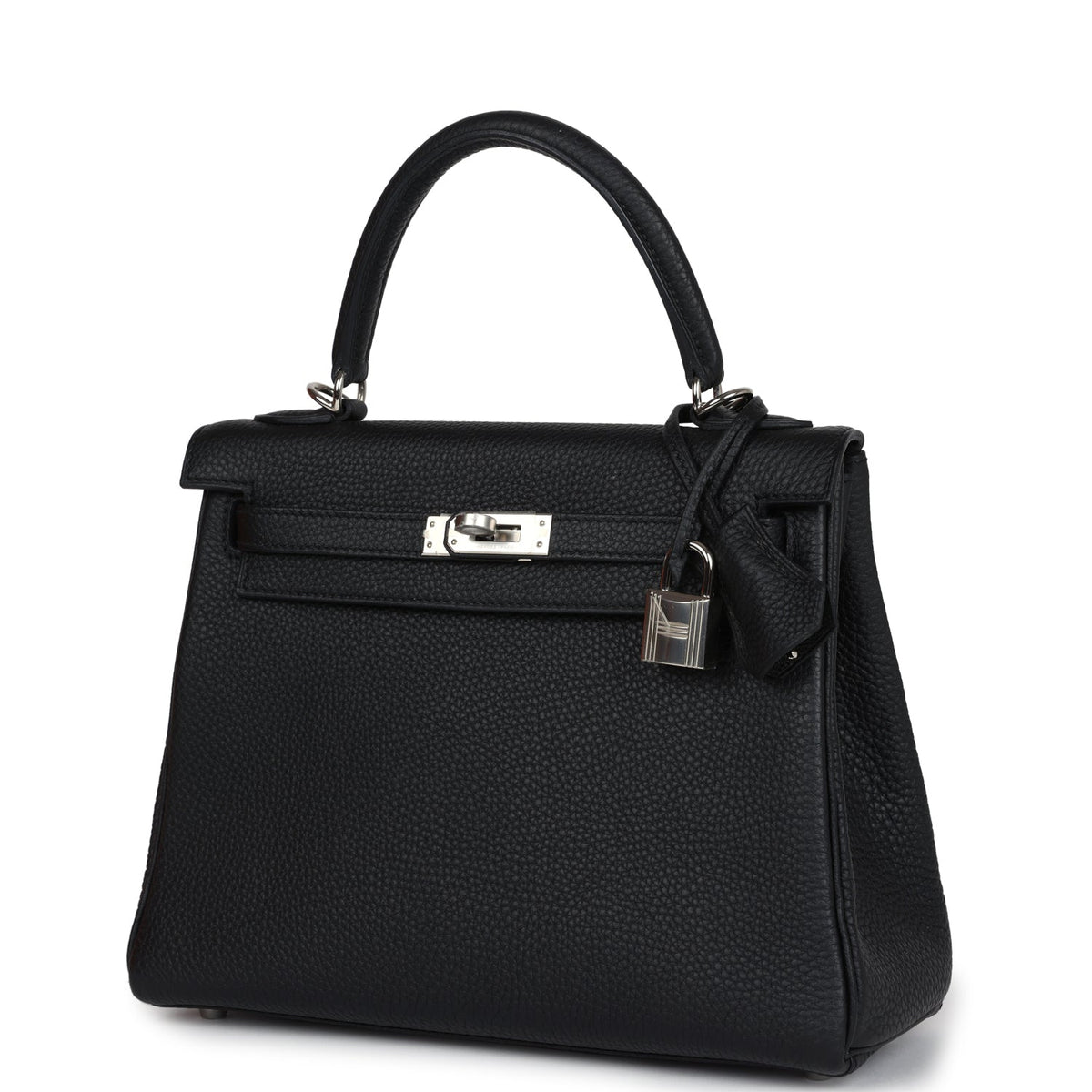 Hermès Kelly Retourne 25 Black Togo Palladium Hardware