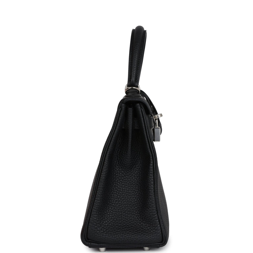 Hermès Kelly Retourne 25 Black Togo Palladium Hardware