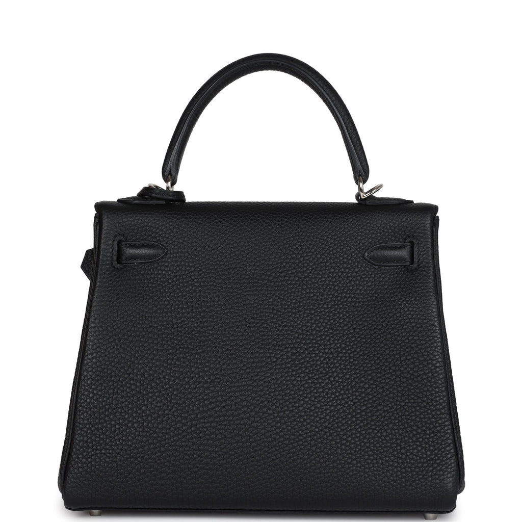 Hermès Kelly Retourne 25 Black Togo Palladium Hardware