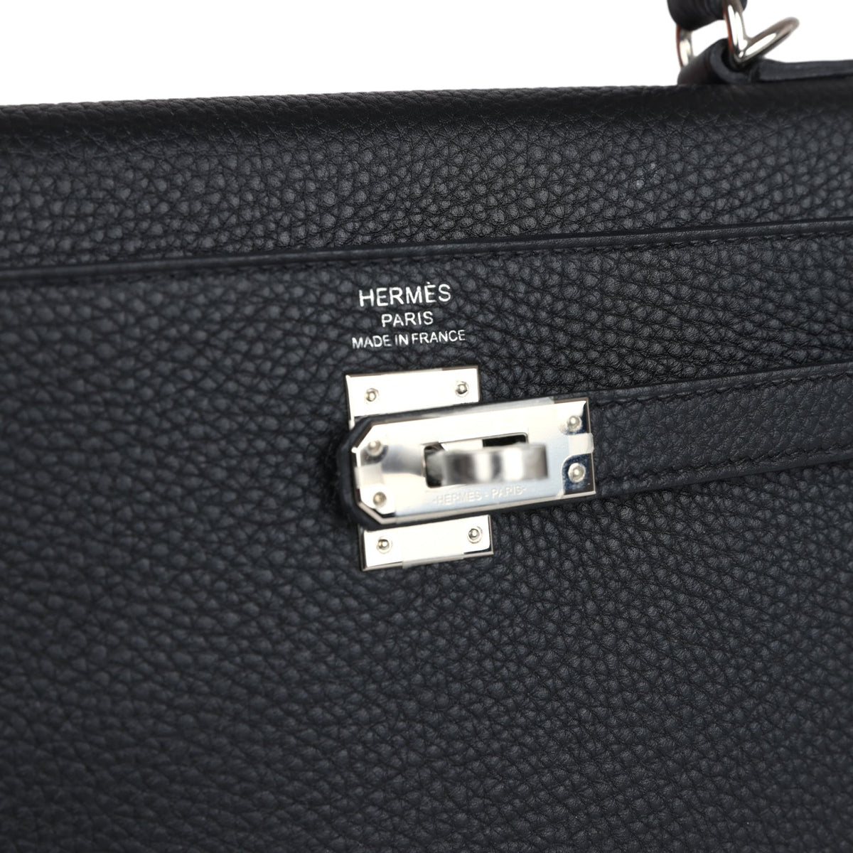 Hermès Kelly Retourne 25 Black Togo Palladium Hardware