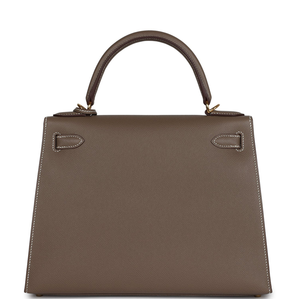 Hermès Kelly Sellier 28 Etoupe Epsom Gold Hardware