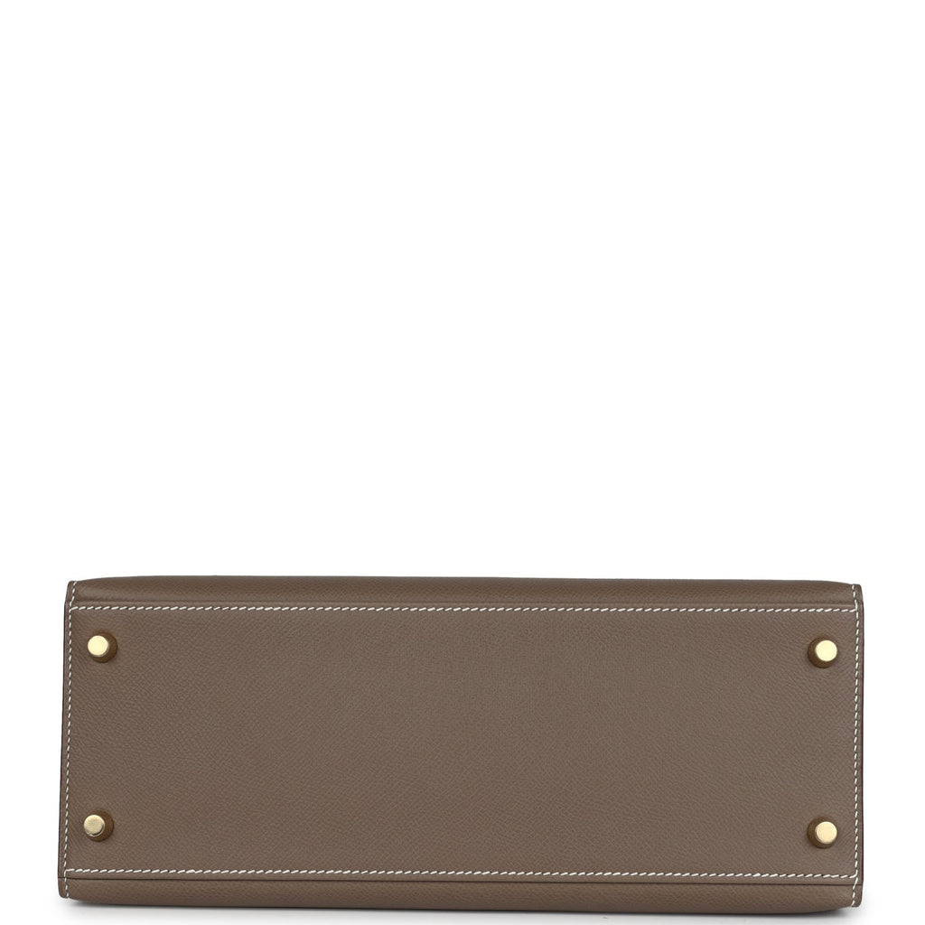 Hermès Kelly Sellier 28 Etoupe Epsom Gold Hardware
