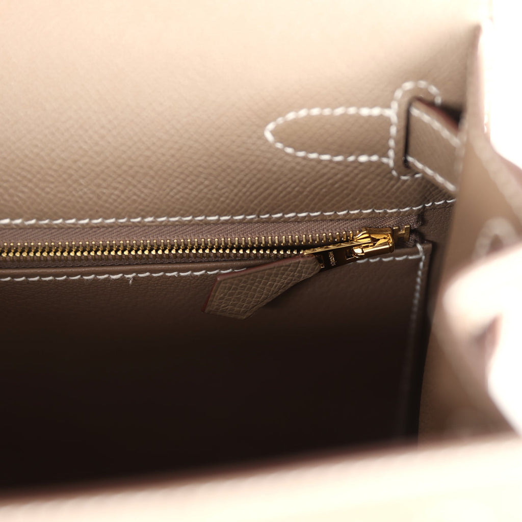 Hermès Kelly Sellier 28 Etoupe Epsom Gold Hardware