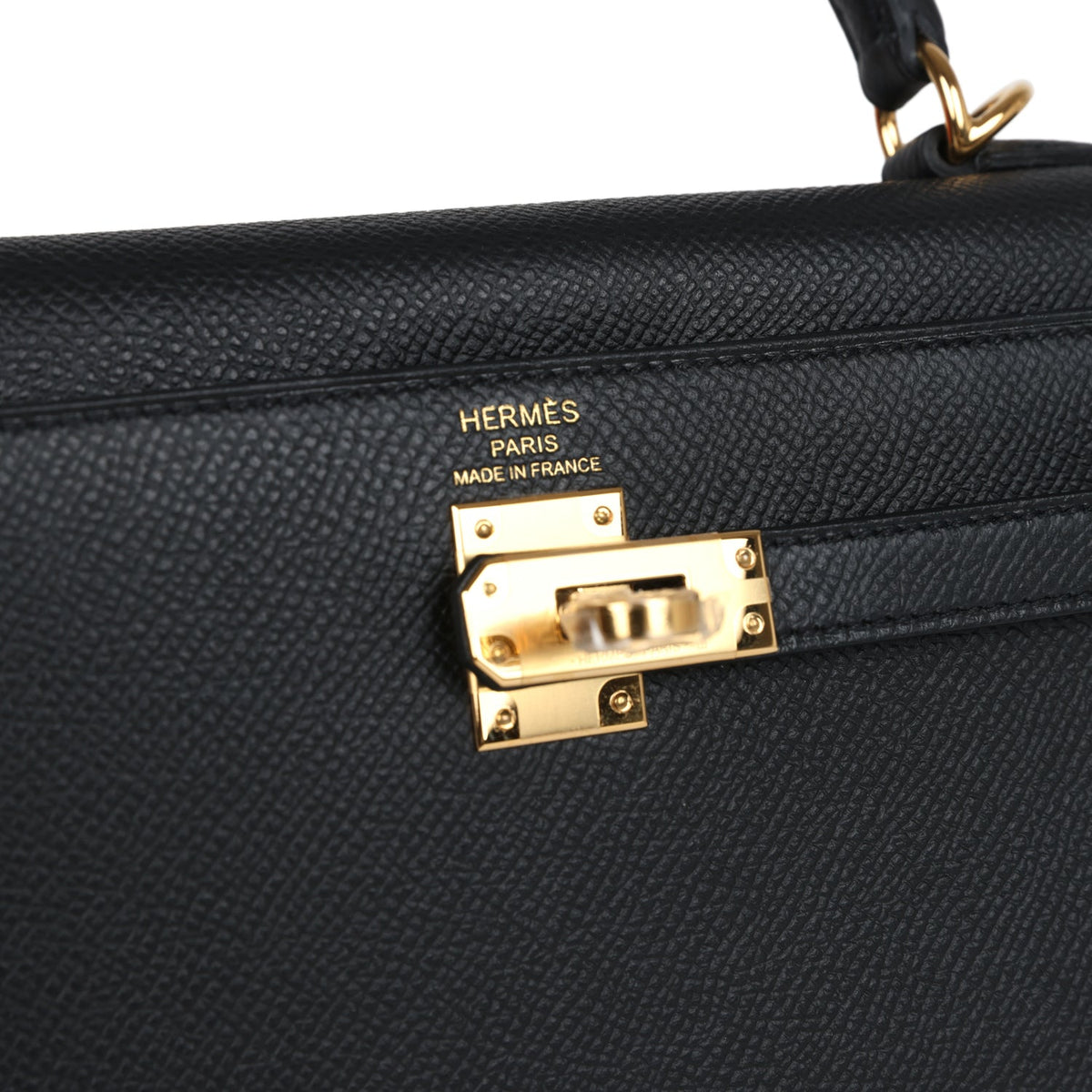 Hermès Kelly Sellier 25 Black Epsom Gold Hardware