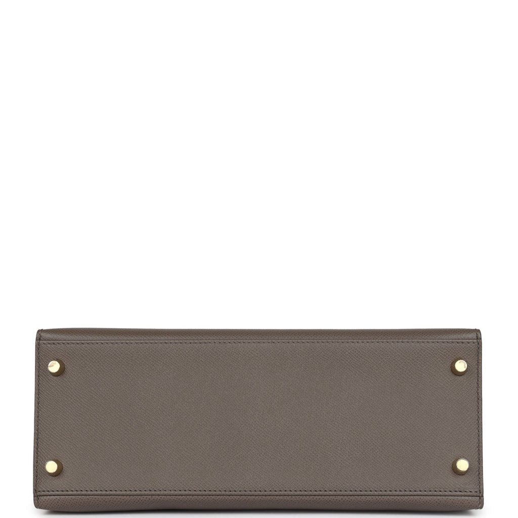 Hermès Kelly Sellier 28 Etain Epsom Gold Hardware