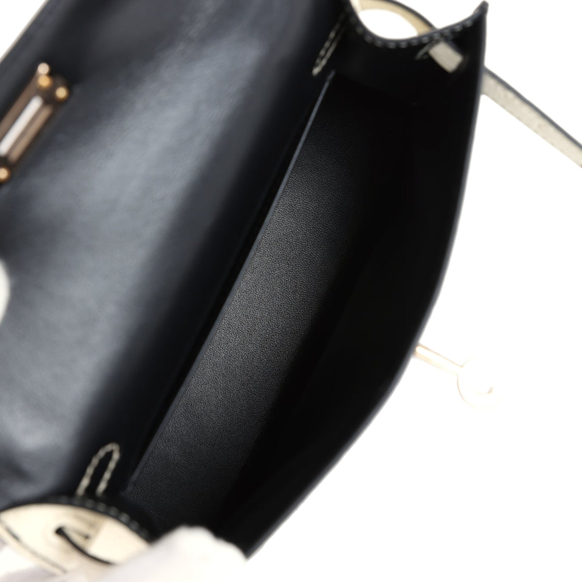 Hermès Special Order (HSS) Kelly Sellier 20 Black and Beton Ostrich Permabrass Hardware