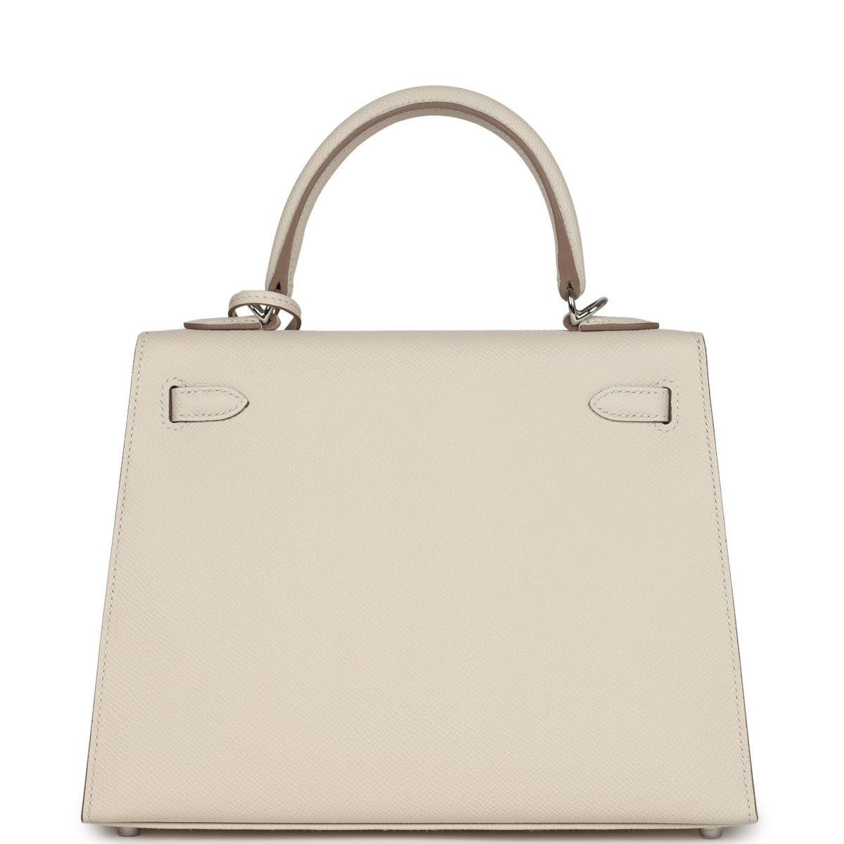 Hermès Kelly Sellier 25 Craie Epsom Palladium Hardware