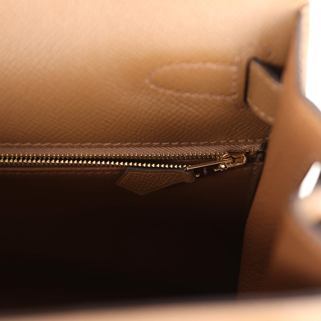Hermès Kelly Sellier 28 Alezan Epsom Gold Hardware