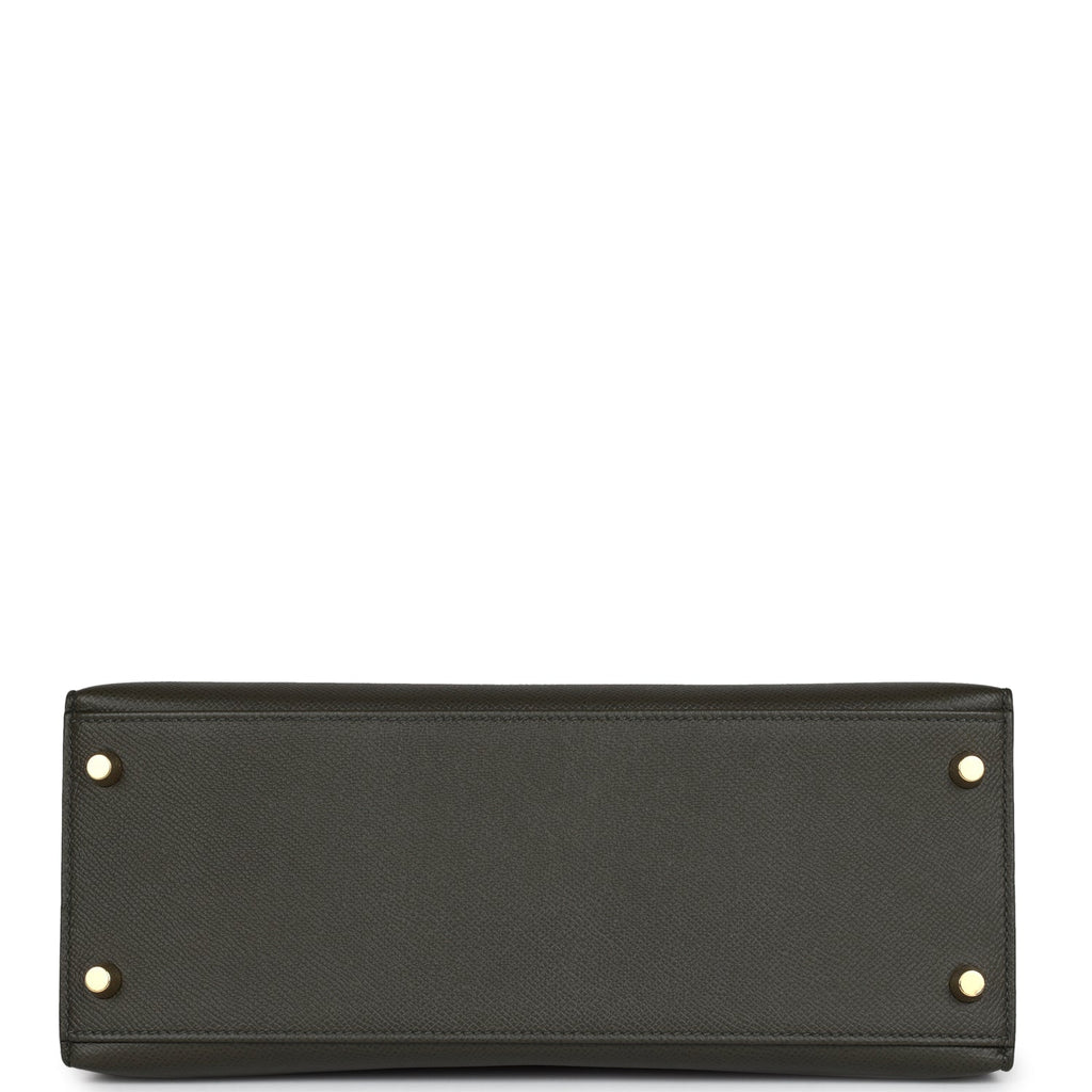 Hermès Kelly Sellier 28 Vert De Gris Epsom Gold Hardware
