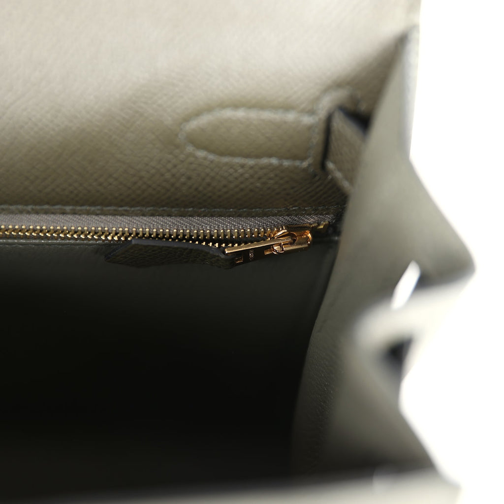 Hermès Kelly Sellier 28 Vert De Gris Epsom Gold Hardware