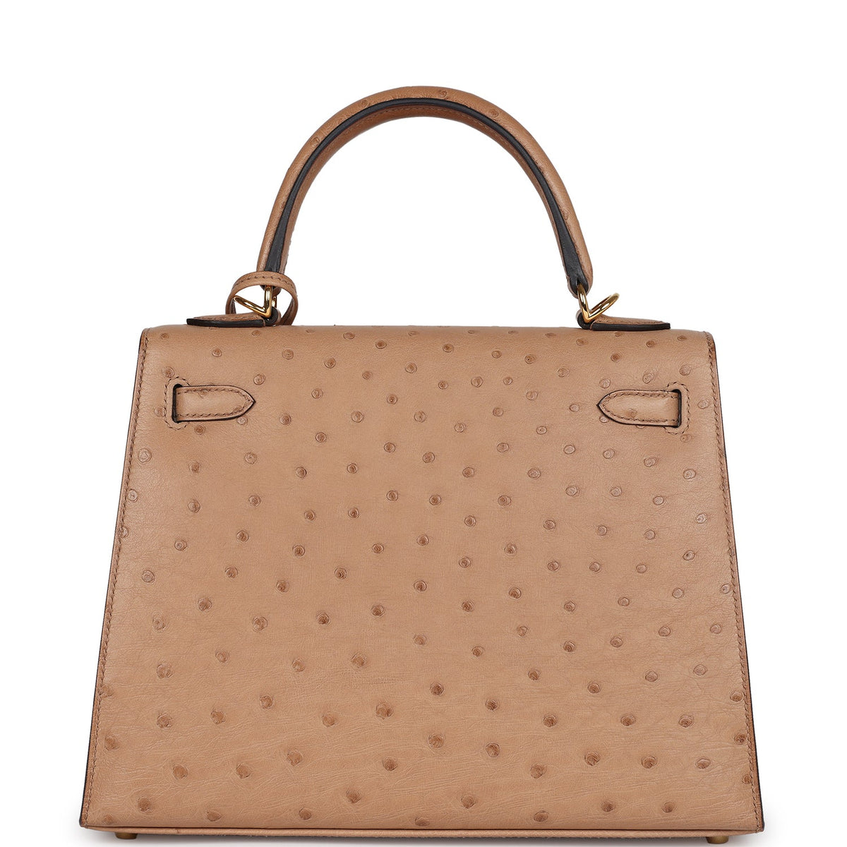 Hermès Kelly Sellier 25 Chai Ostrich Gold Hardware