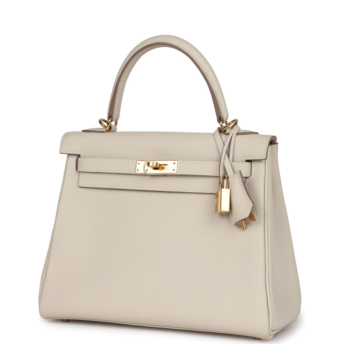 Hermès Kelly Retourne 25 Craie Togo Gold Hardware