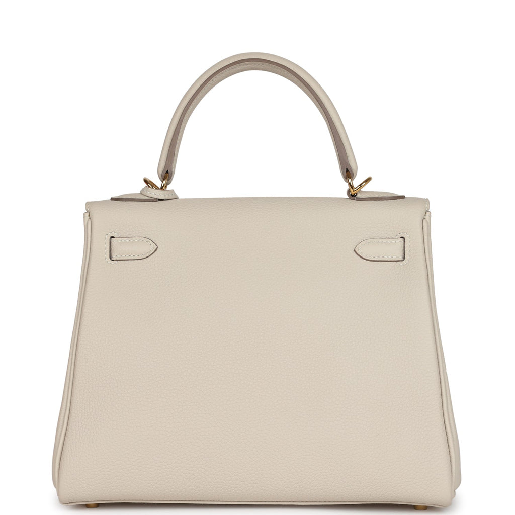 Hermès Kelly Retourne 25 Craie Togo Gold Hardware